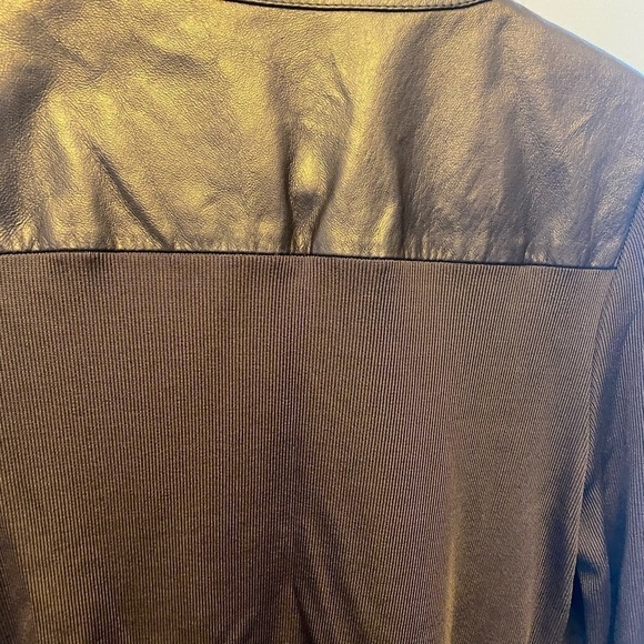 PETER NYGARD COPPER LEATHER/SWEATER JACKET. MEASUREMENTS PROVIDED - Picture 6 of 9